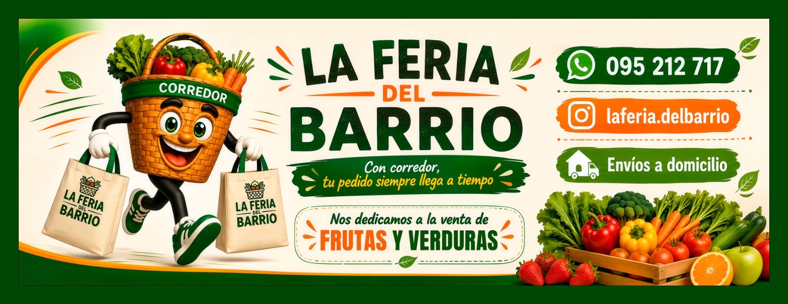 Selección de frutas y verduras frescas